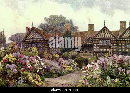 George Samuel Elgood, peinture intitulée Speke Hall, Lancashire. Banque D'Images