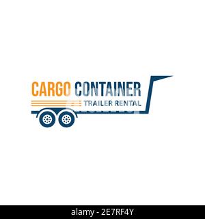 Logo de location de conteneurs de chargement et de remorques. Logo de location de conteneur de chargement ou de remorque avec motif typographique Illustration de Vecteur