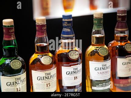 LINKÖPING, SUÈDE- 6 FÉVRIER 2015:The Glenlivet, single malt whisky d'Écosse. Banque D'Images