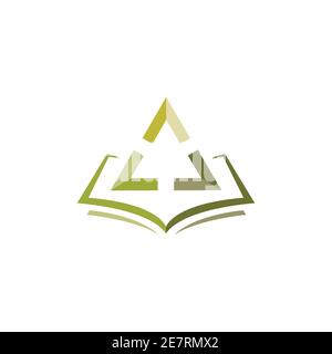 Modèle de conception de l'emblème du logo de l'éducation avec symbole de triangle abstrait. Logo de l'éducation abstraite pour modèle de conception d'école ou d'université Illustration de Vecteur