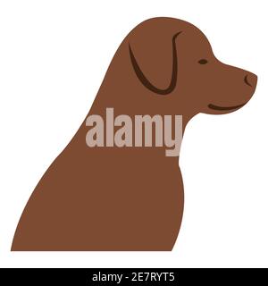 profil d'un chien brun sur fond blanc propre Illustration de Vecteur