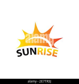 Modèle avec logo Sunrise. Image vectorielle de modèle de modèle d'illustration du logo Sun Illustration de Vecteur