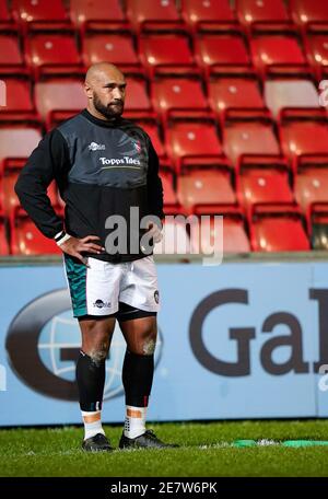 Leicester Tigers aile Nemani Nadolo avant le match Gallagher Premiership Round 7 Rugby Union, le vendredi 29 janvier 2021, à Leicester, Royaume-Uni. ( Banque D'Images