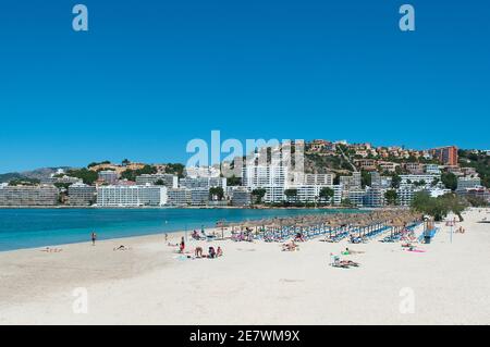 Plage de Santa Ponsa, Majorque, Baléares, Espagne Banque D'Images