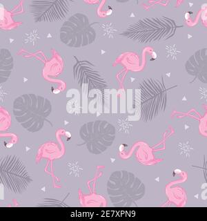 Motif sans couture avec flamants roses. Illustration vectorielle Illustration de Vecteur