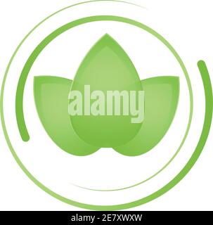 Feuilles, plante, naturopathe, spa, logo, icône Illustration de Vecteur