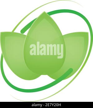 Feuilles, plante, naturopathe, spa, logo, icône Illustration de Vecteur