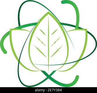 Feuilles, plante, naturopathe, spa, logo, icône Illustration de Vecteur