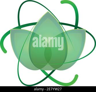 Feuilles, plante, naturopathe, spa, logo, icône Illustration de Vecteur