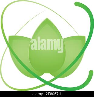 Feuilles, plante, naturopathe, spa, logo, icône Illustration de Vecteur