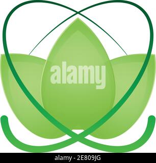 Feuilles, plante, naturopathe, spa, logo, icône Illustration de Vecteur