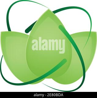 Feuilles, plante, naturopathe, spa, logo, icône Illustration de Vecteur