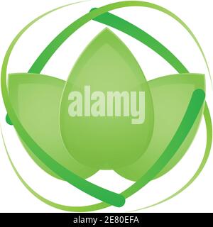 Feuilles, plante, naturopathe, spa, logo, icône Illustration de Vecteur