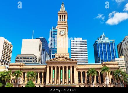 Hôtel de ville de Brisbane sur King George Square, Brisbane, Queensland, Australie Banque D'Images