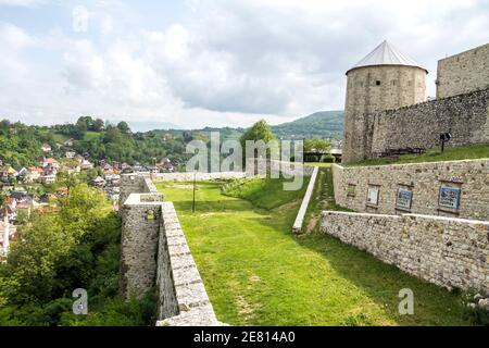 Ville de Travnik vue de la forteresse, Bosnie-Herzégovine Banque D'Images