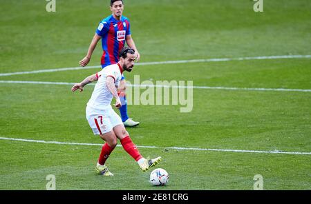 Suso de Sevilla FC pendant le championnat d'Espagne la Ligue de football match entre SD Eibar SAD et Sevilla FC le 30 janvier 2021 au stade d'Ipurua à Eibar, Espagne - photo Inigo Larreina / Espagne DPPI / DPPI / LM Banque D'Images