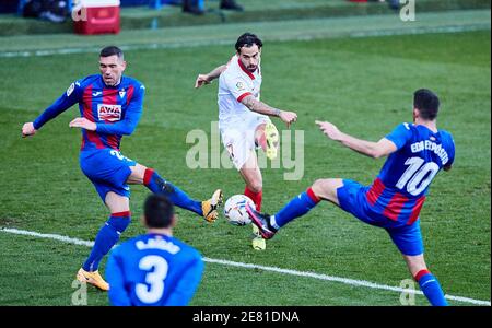 Suso de Sevilla FC pendant le championnat d'Espagne la Ligue de football match entre SD Eibar SAD et Sevilla FC le 30 janvier 2021 au stade d'Ipurua à Eibar, Espagne - photo Inigo Larreina / Espagne DPPI / DPPI / LM Banque D'Images