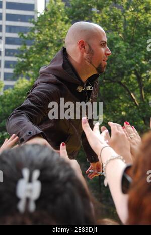 Le chanteur Chris Daughtry du groupe Daughtry se produit en direct lors de la série de concerts d'été ABC « Good Morning America » à Bryant Park le vendredi 1er juin 2007 à New York City, États-Unis. Photo de Gregorio Binuya/ABACAUSA.COM (en photo : Chris Daughtry) Banque D'Images