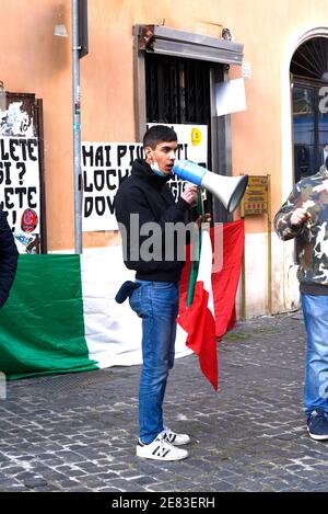 Manifestazione del sindacato SINLAI Rome sur la piazza del Pantheon, sindacato di estrema destra e nazionalista Banque D'Images