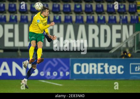 SITTARD, PAYS-BAS - JANVIER 30: Mat Seuntjes de Fortuna Sittard pendant le match néerlandais Eredivisiie entre Fortuna Sittard et VVV Venlo à Fortuna Banque D'Images