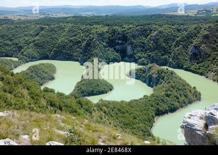 Canyon Uvac River Special nature Reserve, Serbie Banque D'Images