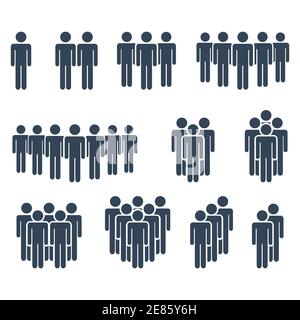 Ensemble d'icônes Contacts. Évitez les foules concept humain. Illustration vectorielle de travail d'équipe d'entreprise. Illustration de Vecteur