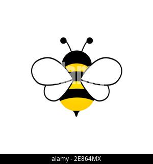 Adorable personnage d'abeille. Abeille volante de dessin animé. Vecteur isolé sur blanc Illustration de Vecteur