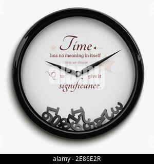Horloge murale de conception originale avec arrêt du temps isolé illustration vectorielle sur fond blanc Illustration de Vecteur