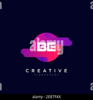 SOYEZ la lettre initiale logo éléments de modèle de conception avec WAVE art coloré Illustration de Vecteur