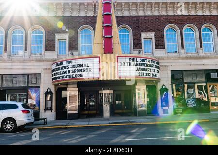 Wilmington, Ohio/USA-5 janvier 2019 : théâtre Murphy historique sur main Street à Wilmington, Ohio. Banque D'Images