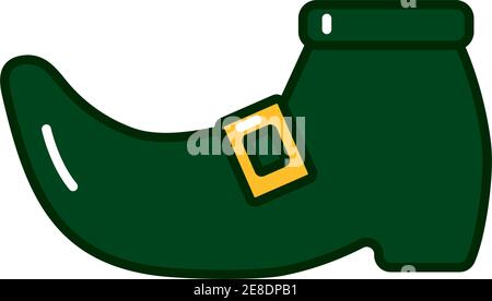 leprechaun vert bottes plates style icône vecteur illustration design Illustration de Vecteur