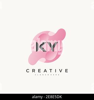 KY lettre initiale logo coloré icône modèle éléments Vector art Illustration de Vecteur