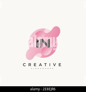 DANS la lettre initiale logo coloré icône modèle éléments Vector art Illustration de Vecteur