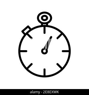 Icône du chronomètre. Pictogramme de l'horloge. Symbole plat pour la bande. Trait. Isolé sur fond blanc. Vecteur eps10 Banque D'Images