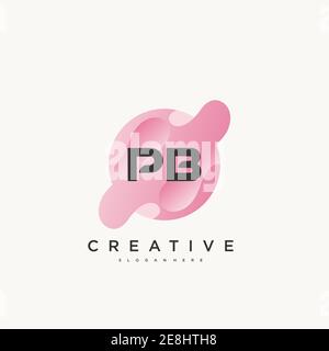 PB lettre initiale logo coloré icône modèle éléments Vector art Illustration de Vecteur