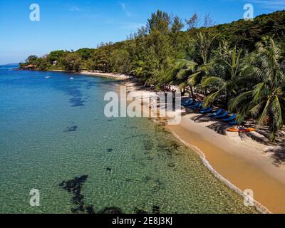 Antenne de la plage d'Ong Lang, île de Phu Quoc, Vietnam Banque D'Images