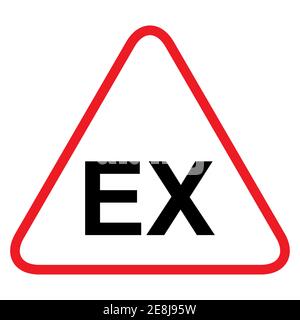 Icône EX explosive, symbole de danger isolé sur fond blanc. Signe de danger vectoriel . Illustration de Vecteur