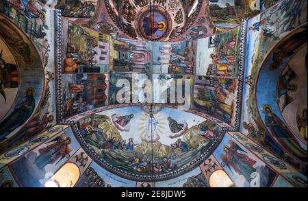 Peintures murales dans le monastère de Bachkovo, montagnes de Rhodope, Bulgarie Banque D'Images