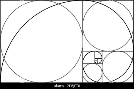 Design minimaliste. Rapport d'or. Formes géométriques. Cercles en proportion d'or. Design futuriste. Logo. Icône vecteur . Illustration de Vecteur