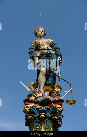 Fontaine figure, fontaine de justice, Gerechtigkeitsgasse, 1543, Berne, Canton de Berne, Suisse Banque D'Images