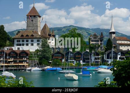 Château de Spiez, Spiez am, Niedersimm ( Thunersee) ental, Canton de Berne, Suisse Banque D'Images