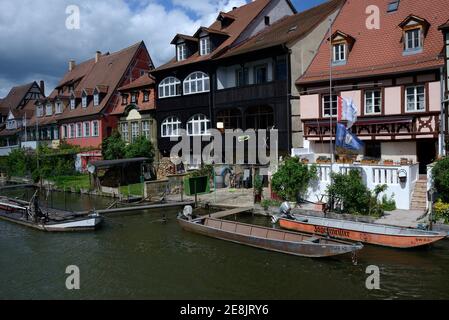 Quartier de la vieille ville petite Venise sur les rives de la Regnitz, Bamberg, haute-Franconie, Franconie, Bavière, Allemagne Banque D'Images