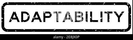 Grunge noir adaptabilité mot carré caoutchouc joint tampon sur blanc arrière-plan Illustration de Vecteur
