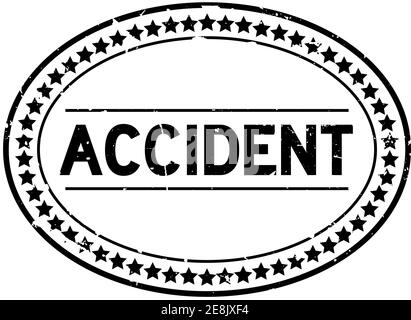 Grunge noir mot accident ovale joint en caoutchouc tampon sur blanc arrière-plan Illustration de Vecteur