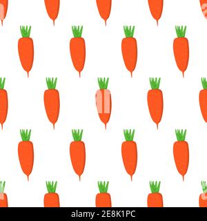 Motif carotte sans couture dans un style moderne. Imprimé art vectoriel. Une alimentation saine. Toile de fond minimale. Élément graphique. Décoration de vacances sans couture. Illustration de Vecteur