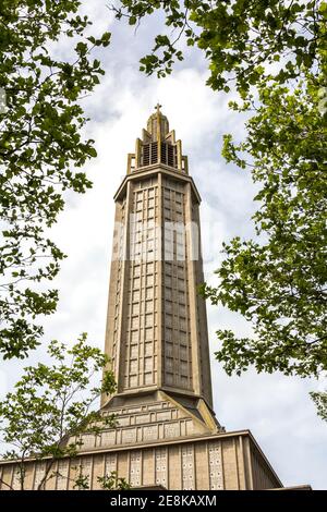 Le Havre, France : Église Saint-Joseph au Havre en Normandie. Banque D'Images