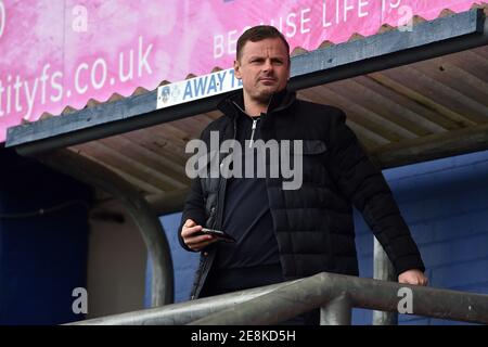 OLDHAM, ANGLETERRE. 30 JANVIER Richie Wellens (gérant) de Salford City avant le match de la Sky Bet League 2 entre Oldham Athletic et Salford City à Boundary Park, Oldham, le samedi 30 janvier 2021. (Credit: Eddie Garvey | MI News) Credit: MI News & Sport /Alay Live News Banque D'Images