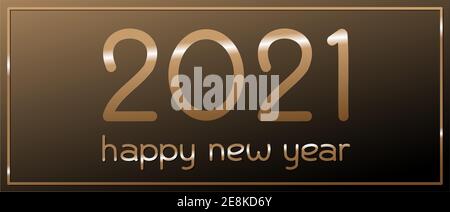 Luxury 2021 Happy New Year élégant design - illustration vectorielle de 2021 numéros de logo dorés sur fond noir. Typographie parfaite pour 2021 Save the Illustration de Vecteur