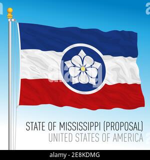 Proposition de drapeau d'État fédéral du Mississippi, États-Unis, illustration vectorielle Illustration de Vecteur