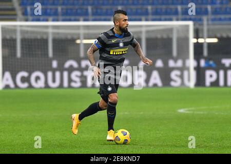 Milan, Italie. 30 janvier 2021. Arturo Vidal (22) de l'Inter Milan vu dans la série UN match entre l'Inter Milan et Benevento à Giuseppe Meazza à Milan. (Crédit photo: Gonzales photo - Tommaso Fimiano). Banque D'Images